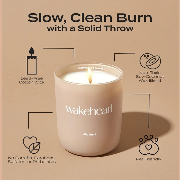 Wakeheart Candle in Vibe Check, 8oz Hand poured Candle - Picture 4 of 14